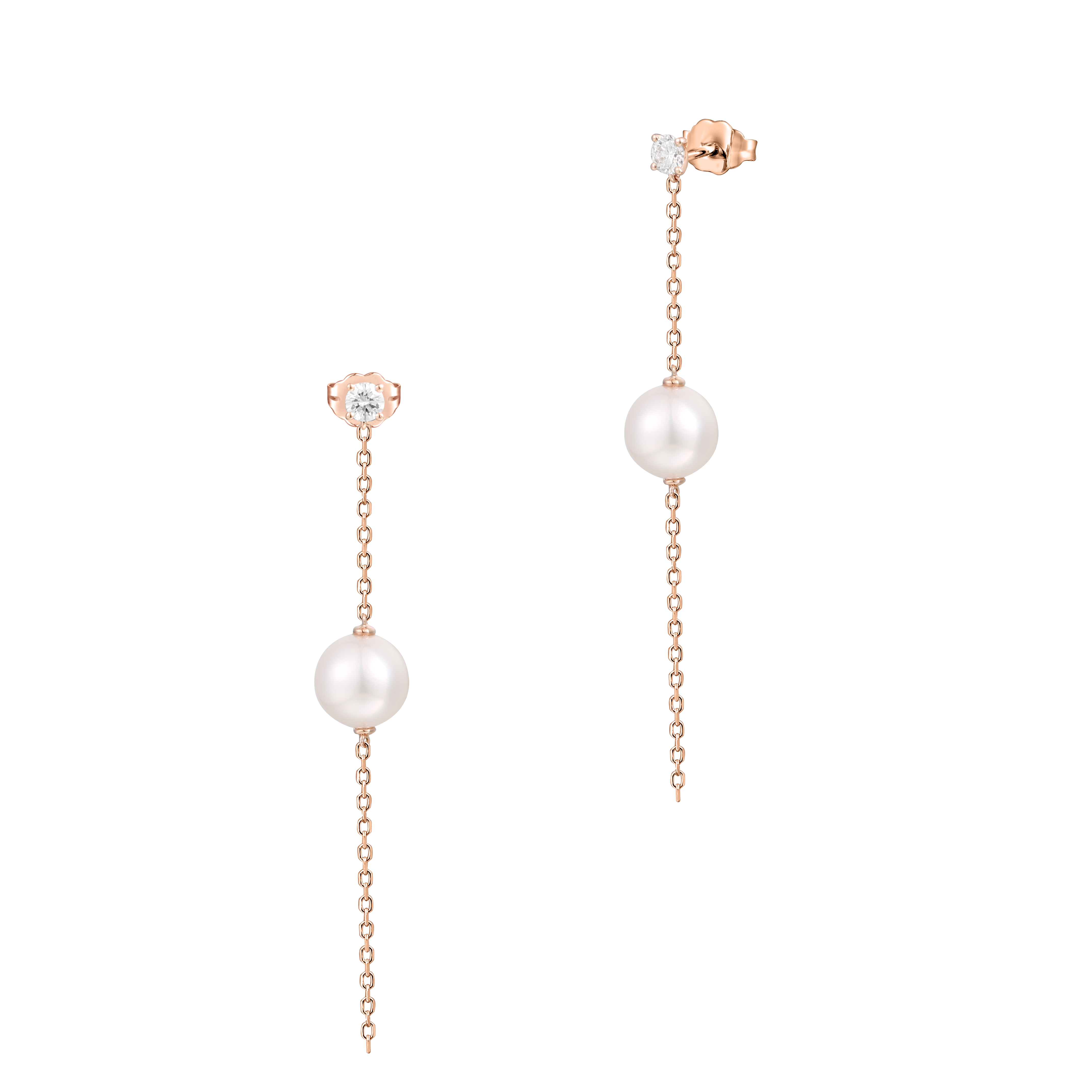 Pearl chain drop earrings
